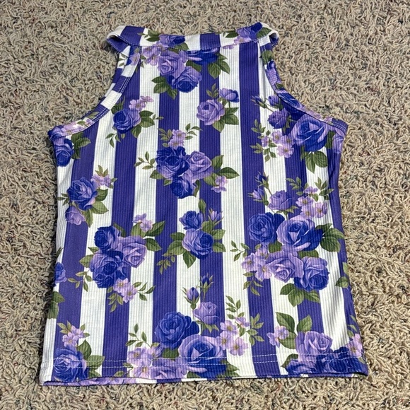 Purple Floral Striped Kids Set​​ - Picture 5 of 7